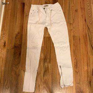 Hyper denim White Nate Zipper Pants